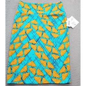 LuLaRoe Cassie Skirt Womens Small Multi Geo Print High Waist Comfortable Fit‎